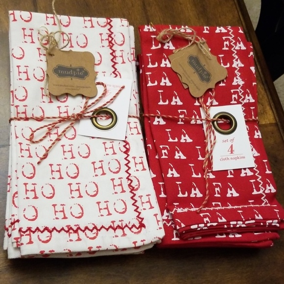 Mud Pie Other - Mud pie Christmas napkins set of 8 fa la ho ho Mud Pie Other - Mud pie Christmas napkins set of 8 fa la ho ho